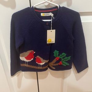 Baby Boden Christmas robin cardigan sweater